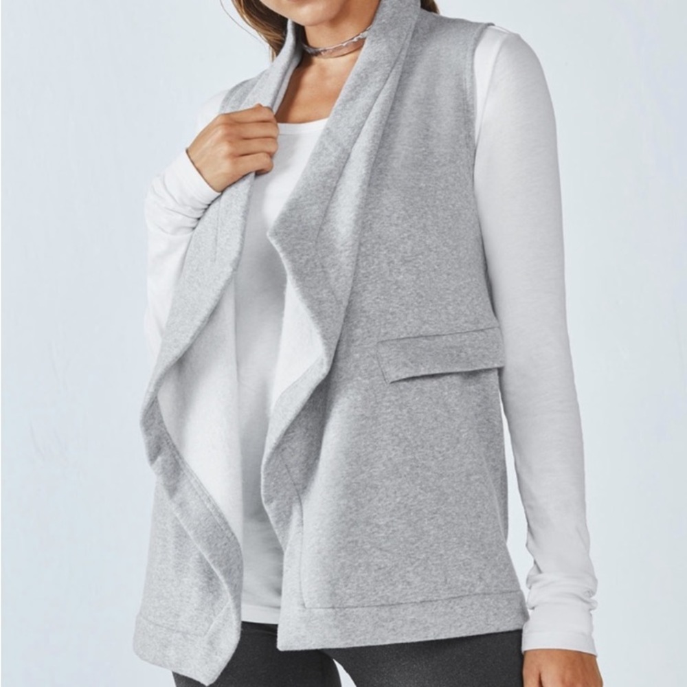 Fabletics Open-front Mina Sweatshirt Vest Grey M‎